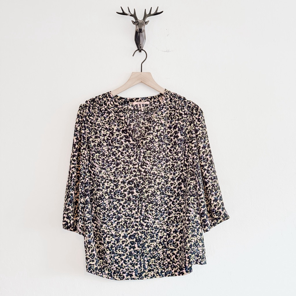 Scotch & Soda Women's Black/Yellow Blouse Size Medium